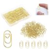 200Pcs Small Gold Heart Paper Clips, Love Heart Shaped Paper Clips Cute Metal Heart Shaped Paperclips for Office School Wedding Decorations Desk Organizer Supplies