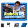 2026 Android 15 Tablet,10.1 inch Tablet with Drop-proof Case,30GB(8+22GB) RAM+64GBROM/1 TB Expand,800x1280HD,Split Screen,Face Unlock,Cast screen,Octa-core Processor,8MP+13MP,WiFi6,8000mAh,Bt5.0,Blue