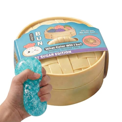 2026 NEW Glitter Squishies Toys, Slow Rising Squeeze Toys with Steamer Box Stress Balls for Stress Relief, Fidget Sensory Toys for Kids Man Women Use in Offices and Homes - Shine Blue