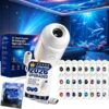 2026 Upgraded HD Smart Dynamic 5D Holographic Night Light Projector with 24 Films, Plug and Play HD Star Projector, 2-in-1 Galaxy & Ocean Projector, 360° Rotating, For Bedroom Ceiling (24 Films)