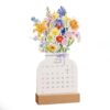 2027 Flower Desk Calendar,Vase-Shaped New Year Monthly Calendar 10x22.7cm