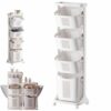 2027 Upgrade 4 Tier Laundry Basket Organizer - Vertical Laundry Sorter, Removable 4 ＆ 3-Tier Laundries Hamper Sorter with Wheels, Stackable Laundries Baskets (M,4-Tier)