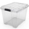 20 Gallon Max Pro Clear Storage Tote Bin With Clear Lid And Base Heavy Duty Stackable Plastic Container For Garage Basement Closet Household Seasonal Item Organization Solution