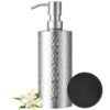 20 Oz Stainless Steel Soap Dispenser with Coaster, Diamond Textured Surface, Hand Soap Dispenser for Bathroom and Kitchen