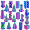 20 Pack 3D Printed Fidget Toys, Impossible Passthrough Spiral Set