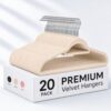20 Pack Beige Non-Slip Clothes Hanger with Tie Bar- Heavy Duty Coat Hanger