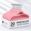 20‑Pack Velvet Non‑Slip Clothes Hangers, Space‑Saving Organizer, Pink