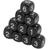 20 Pcs 6 Sided Number Dice, Round Corner Polyhedral Dice