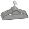 20 Pcs Clothes Hangers Set, Non-Slip Gray Velvet Hangers for Closet Organization, Durable Plastic Hangers with 360 Degree Swivel Hook and Trouser Bar