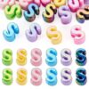 20Pcs Iridescent Letter Beads Big 3D Alphabet Beads for Jewelry Making