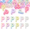 20Pcs Large Acrylic Letter P Beads Big Iridescent Bubble Alphabet Beads