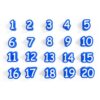 20Pcs Numbered 1-20 Pencil Toppers for School (Blue)