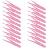 20pcs Plastic Tweezers for Bead Picking and Crafting Pink