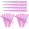 20pcs Plastic Tweezers Purple Straight Tip Bead Craft Tool