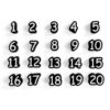 20Pcs Silicone Numbered 1-20 Pencil Toppers (Black)