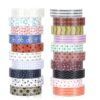 20 Rolls Washi Tape Set, Skinny Thin Washi Tape Bulk Basic Patterns