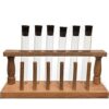 20x150mm Glass Test Tube Set with Rubber Stoppers and Wood Rack, 6 Piece Set, Karter Scientific 150A4