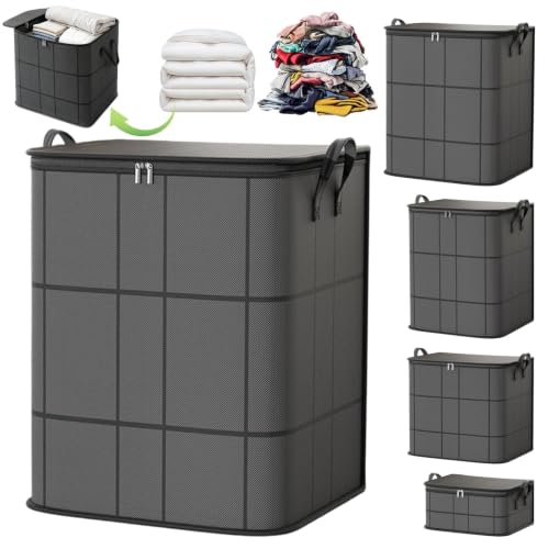 220L Spacious Moving Storage Bin with Reinforced Handles & Zipper, XXL Foldable Fabric Storage Bag for Bedding, Clothes, Quilts, Comforters, Closet Organization & Moving (XXL: 23.6x19.7x27.6 in,1)