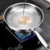 22/24/26/28/30cm Titanium Stainless Steel Frying Pan Non-stick Wok Home Egg Steak Skillet Induction Gas Stove Kitchen Cookware (28cm)