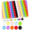230Pcs 12X14mm Large Silicone Hair Beads, Soft Rubber Beads