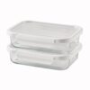 2.3Cup Rectangle Glass Food Storage Container. Set of 2, 4 Pieces
