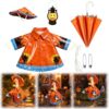 23 Inch Halloween Raincoats Porch Goose Outfits LED Ghost Pumpkin