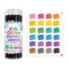 24-Color Children's Glitter Markers - Double-Ended Water-Based Markers