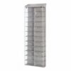 24-Compartment Over-the-Door Shoe Organizer, Gray Polyester, 63.5"H x 22"W