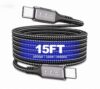 240W USB C to USB C Cable 15Ft,20Gbps USB C to USB C Cable, 4K@60Hz Video