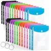 24 Pack Binder Folders with Pockets 11 Holes Expandable Dividers for 2/3/4 Ring Document Pouch with Label Loose-Leaf Transparent Binder Organizer for School Home Office
