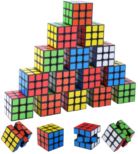 24 Pack Mini Cube Puzzles Perfect for Kids Birthday Party Favors, School Rewards, Classroom Prizes Stress Relief Toys and Easter or Christmas Stocking Stuffers Great as Goody Bag Fillers