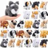 24 Pack Mini Stuffed Dog Animals Bulk, Small Puppy Plush Toys Collection