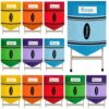 24 Pcs Chair Pockets for Classroom 16 x 20'' Colorful Crayon Classroom Decor Rainbow Chairback Storage Pocket Large Seat Back Organizer with Name Slot for Back to School Office Home, Bright
