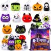 24 PCS Halloween Plushies Bulk, Halloween Keychain Stuffies Party Favors