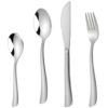 24 Pcs Stainless Steel Silverware Set, 304 Dishwasher Safe Utensils for 6, Heavy Duty Steak Knife Fork Spoon Set, Ergonomic Curved Handle, Mirror Polished Dining Cutlery for Home Kitchen