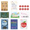 24 PCS Teacher Appreciation Cards 8 Designs Teacher Thank You Cards with Envelopes and Stickers 4x6”Blank Teachers Appreciation Cards Bulk Student for End of Year Graduation Teacher Appreciation Week