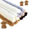 24 Pcs Thick Pipe Cleaners for Crafts, 39-Inch Fluffy Pipe Cleaners, Jumbo Pipe Cleaners in 6 Colors, Coral Fleece Chenille Stems for DIY Decorations and Creative Projects