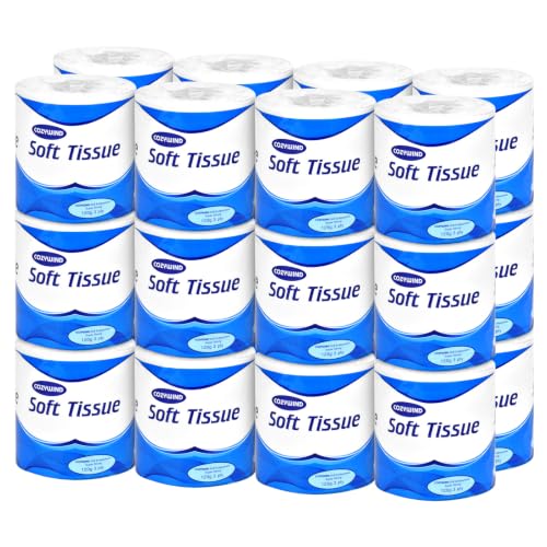 24 Rolls 3-Ply Toilet Paper, Ultra Soft Paper Towels, Tissue Paper, Stable 3 Ply Embossed Reinforced Structure, Durable and Highly Absorbent, Suitable for Home, Office, Restaurant, White