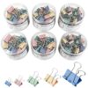 256 Pcs Assorted Sizes Colored Binder Clips Paper Clamps