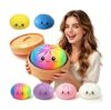 25CM Extra Large Giant Dumpling Squishes Stress Balls,Cute Dumpling Pillow,Soft Slow Rebound Squeezable S-quishys Dumplings Fidget Sensory Toy,, Teens (Purple, with Steamer)
