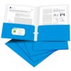 25Pack Blue Double‑Pocket Glossy Folders for School Office Business