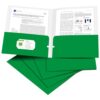 25 Pack Green Double‑Pocket Glossy Folders for School, Office & Business