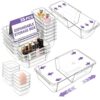 25Pcs Clear Plastic Expandable Drawer Organizer for Vanity Bathroom Desk