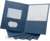 25pcs Textured Paper Two-Pocket Folders Letter Size Blue for Home Office School Organizing