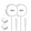 25W Magnetic Wireless Charger for Apple MagSafe (White-2 Pack with Adapter)