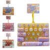 26-Key Fidget Keyboard Toy, Clicky Mini Keyboard Keychain with Tactile Keys (Yellow)