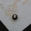 26Pcs 8mm A-Z Initial Letter Shell Beads, Natural Black Resin & Mother