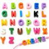 26Pcs Chunky Letter Beads with Large Hole Colorful Acrylic Big Bubble Alphabet Beads for DIY Keychains Bag Charm（Candy Colors）