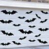26 Pcs Halloween Magnetic Bats Garage Door Decorations Black Magnets Bats Outdoor Decor with Glowing Eye Stickers for Halloween Party Garage Door Car Refrigerator Indoor Outdoor Home Decorations