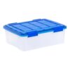 26 Quart Clear Plastic Storage Bins With Gasket Sealed Lids, Airtight Stackable Latching Container With Carrying Handles, Moisture Dust Proof Tote For Pantry, Garage Tools & Household Organization